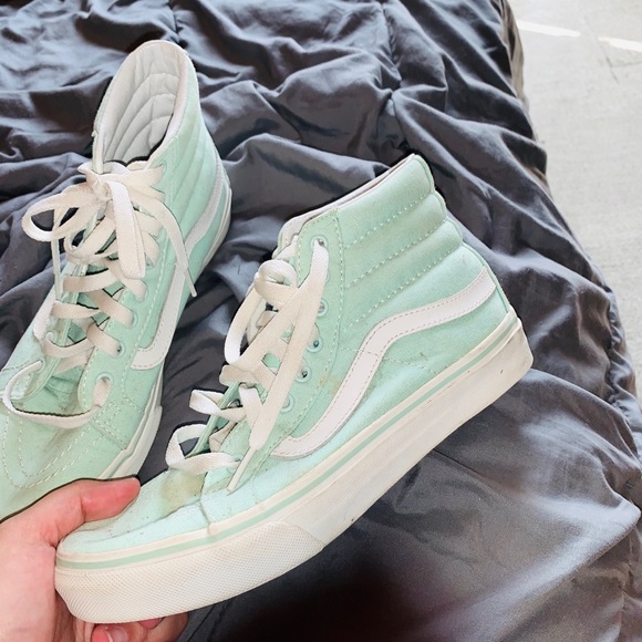 mint green high top vans